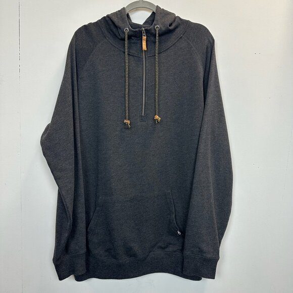 TenTree Pullover Hoodie Quarter Zip XL Charcoal Grey - Picture 2 of 12